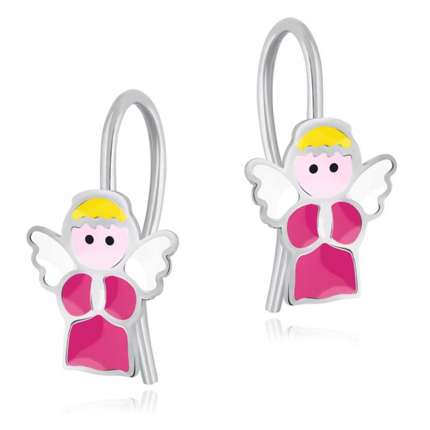 Boucles d'oreilles en argent massif 925 (millièmes) pour une filleule