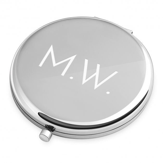 Miroir de poche rond personnalisé de couleur argent pour elle pour la Saint-Valentin