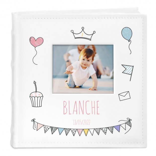Album Photo avec fenêtre photo et impression pour fille 1 an anniversaire