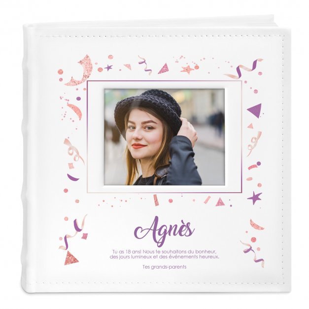 Album Photo avec fenêtre photo et impression pour elle 18 ans anniversaire