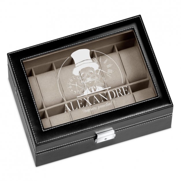 Coffret à montres personnalisé pour l'anniversaire de papa