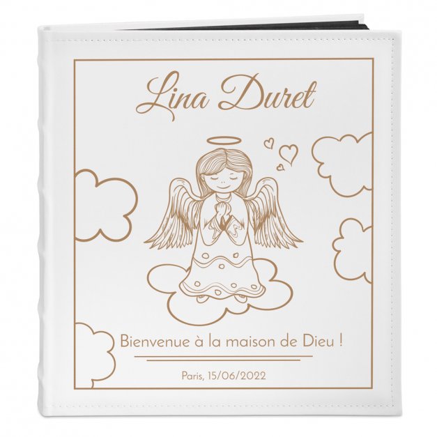 Album photo avec personnalisation pour le baptême d'une filleule