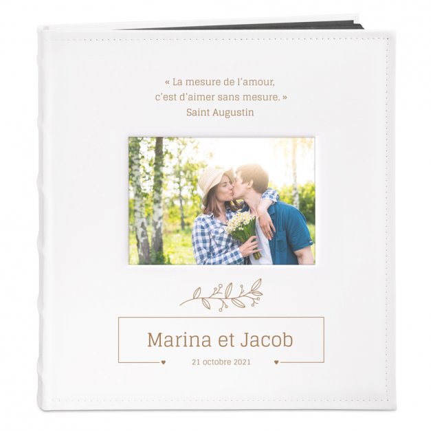 Album photo avec fenêtre et impression pour un couple amoureux