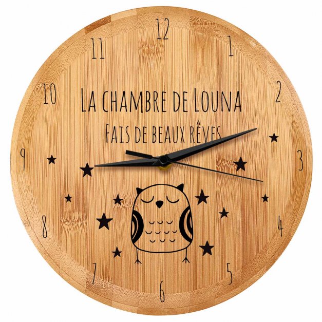 Horloge murale personnalisée pour une petite fille filleule