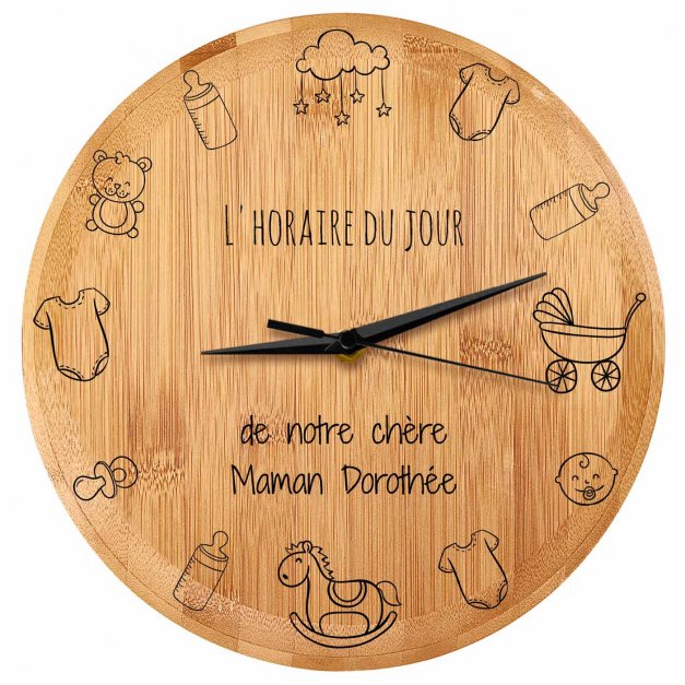 Horloge murale personnalisée pour maman