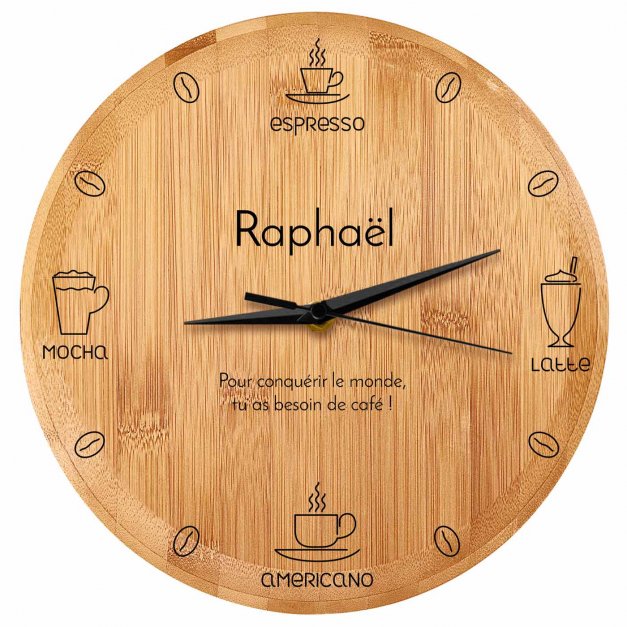 Horloge murale personnalisée pour buveur de café
