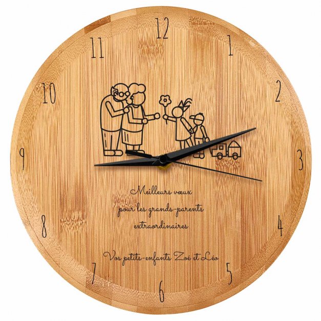 Horloge murale personnalisée pour papy et mamie