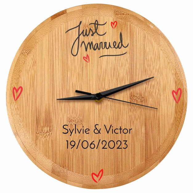 Horloge murale personnalisée pour des jeunes mariés 