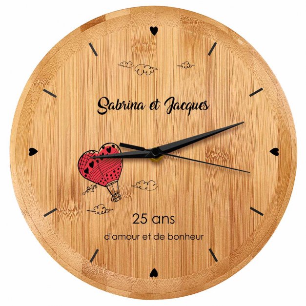 Horloge murale personnalisée pour couple