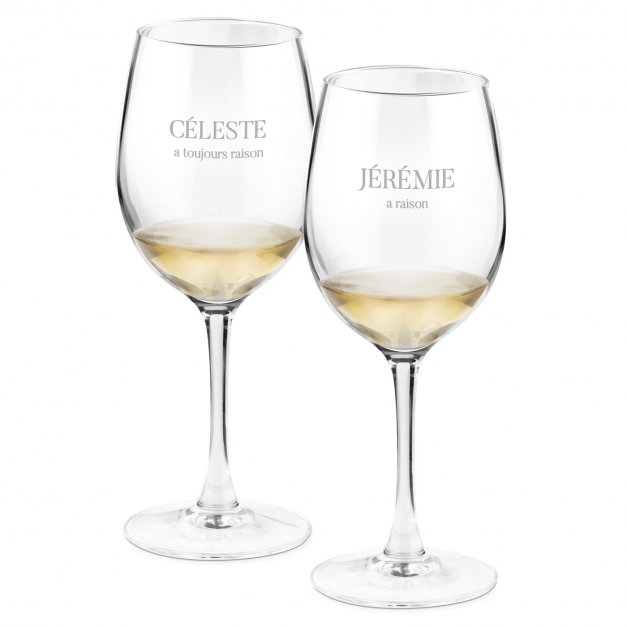 2 verres à vin avec gravure pour couple pour anniversaire de mariage