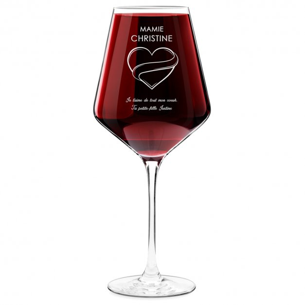 Verre à vin AVANT-GARDE avec gravure pour mamie