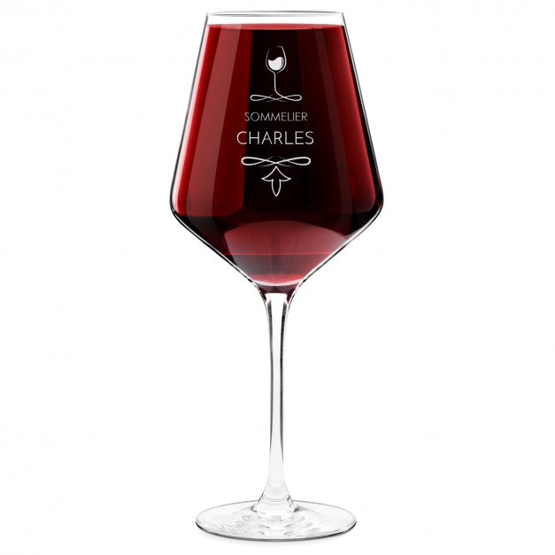 Verre à vin AVANT-GARDE avec gravure pour un sommelier