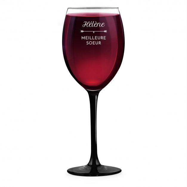 Verre à vin ONYX avec gravure pour une sœur préférée