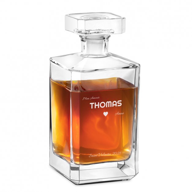 Carafe à whisky Bourbon avec gravure pour la Saint-Valentin