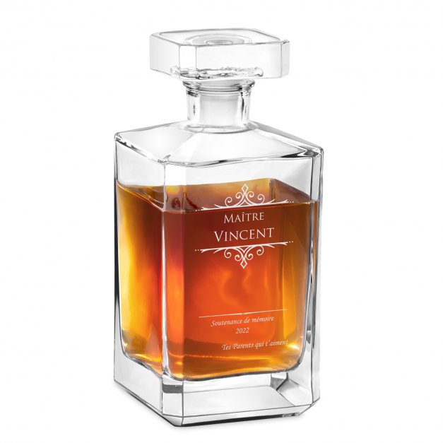 Carafe à whisky Bourbon avec gravure pour un diplômé