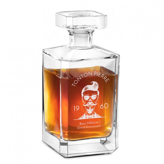 Carafe à whisky Bourbon avec gravure pour tonton