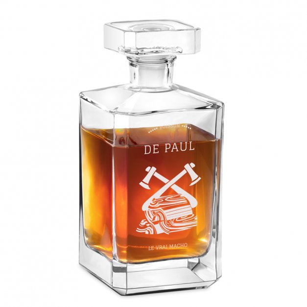 Carafe à whisky Bourbon avec gravure pour monsieur