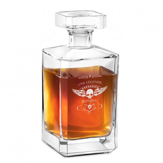 Carafe à whisky Bourbon avec gravure pour motard pour anniversaire