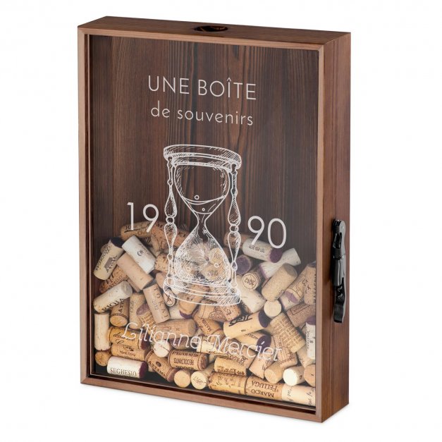 Boîte à bouchons personnalisée pour la marraine