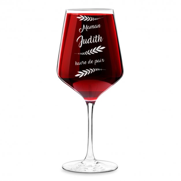 Verre à vin taille XL avec gravure pour maman