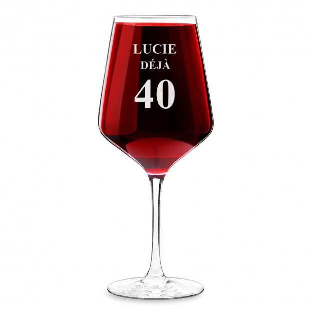 Verre à vin taille XL avec gravure pour elle pour ses 40 ans