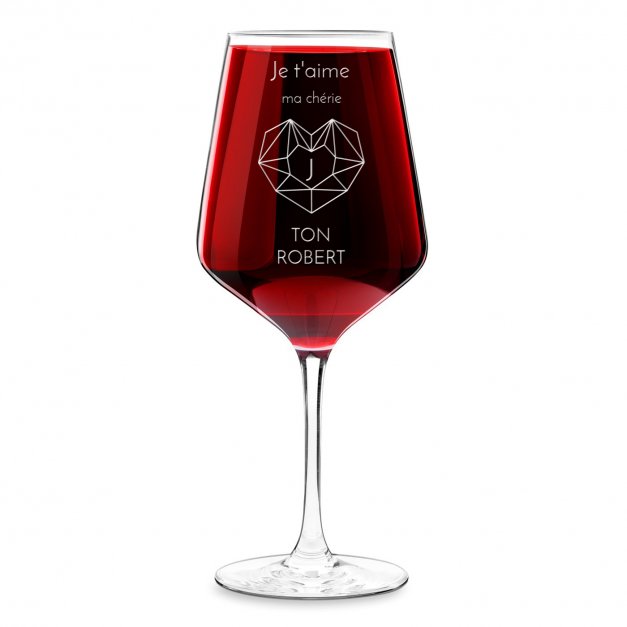 Verre à vin taille XL avec gravure pour elle pour la Saint-Valentin