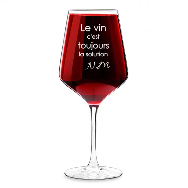 Verre à vin taille XL avec gravure pour elle