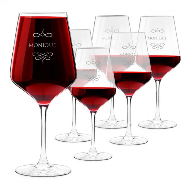 6 verres à vin taille XL avec gravure pour l'anniversaire d'une femme