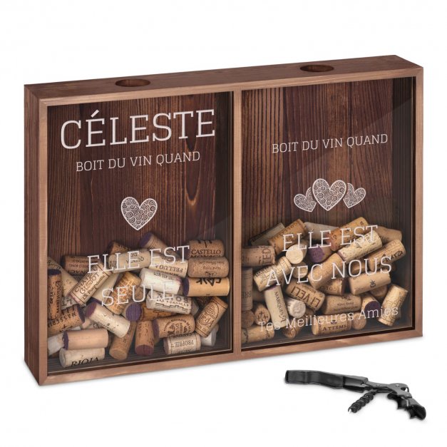 Collecteur de bouchons de vin et de bière personnalisé pour la meilleure amie