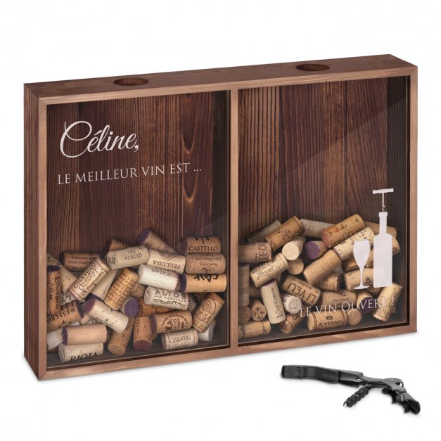 Collecteur de bouchons de vin et de bière personnalisé pour une nièce fille sœur 