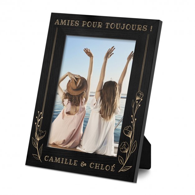 Cadre photo personnalisé noir pour une amie
