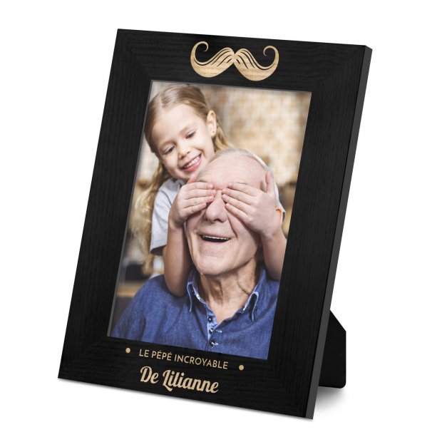 Cadre photo personnalisé noir pour papy