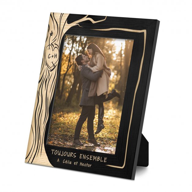 Cadre photo personnalisé noir pour la Saint-Valentin