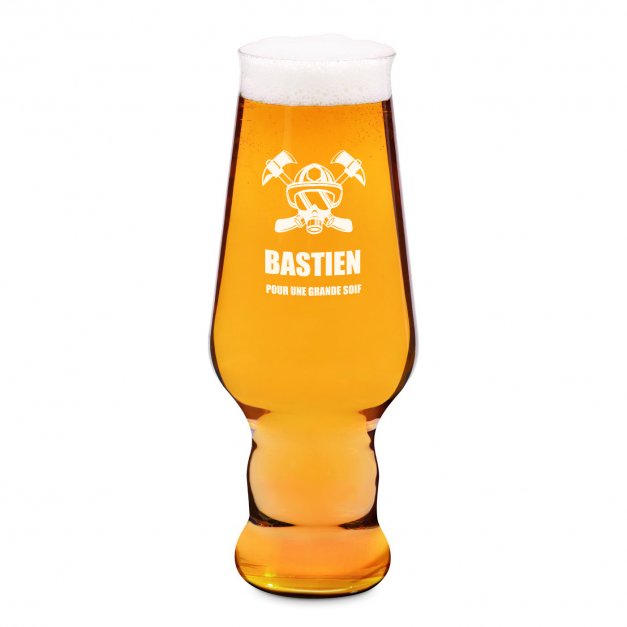 Verre à bière Krosno Splendour avec gravure pour pompier