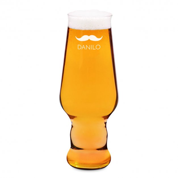 Verre à bière Krosno Splendour avec gravure pour lui avec moustache