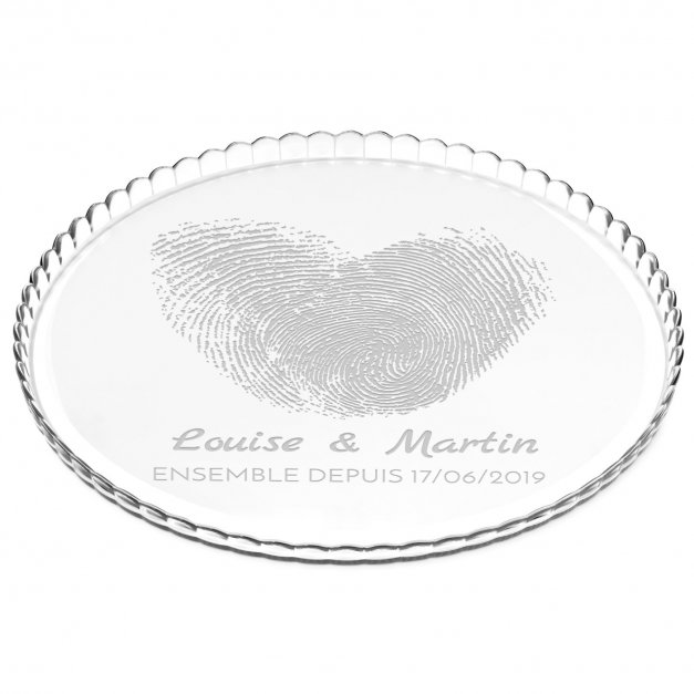 Présentoir à gâteau en verre personnalisé pour elle et pour lui pour l'anniversaire de mariage