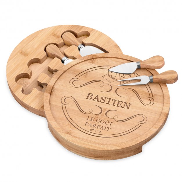 Plateau à fromage en bois avec gravure pour lui pour son anniversaire