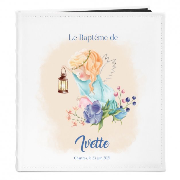 Album photo avec impression pour fille baptême avec ange