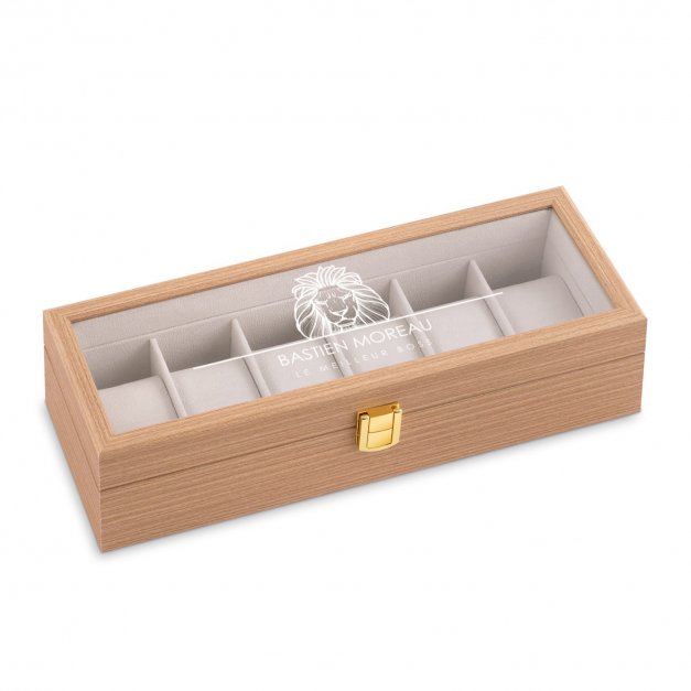 Boîte à montres en bois personnalisée pour l'anniversaire d'un patron