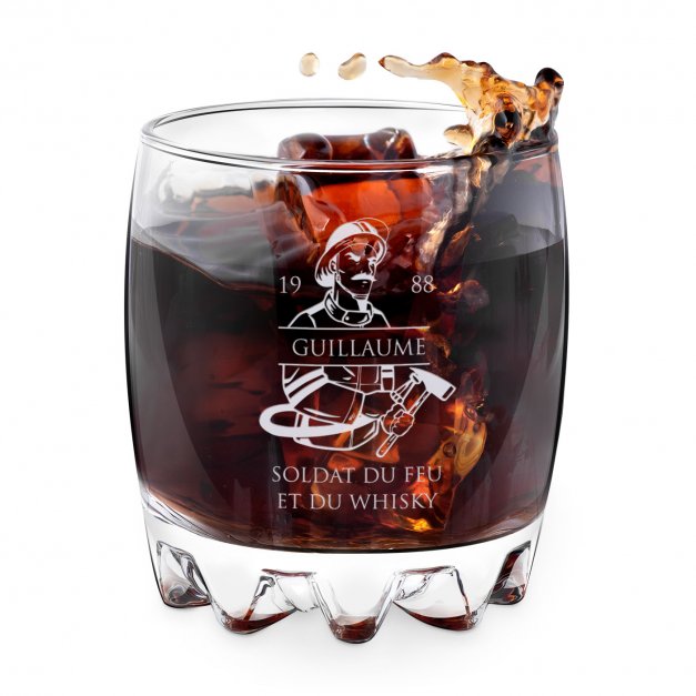 Verre Sylvana avec gravure pour pompier