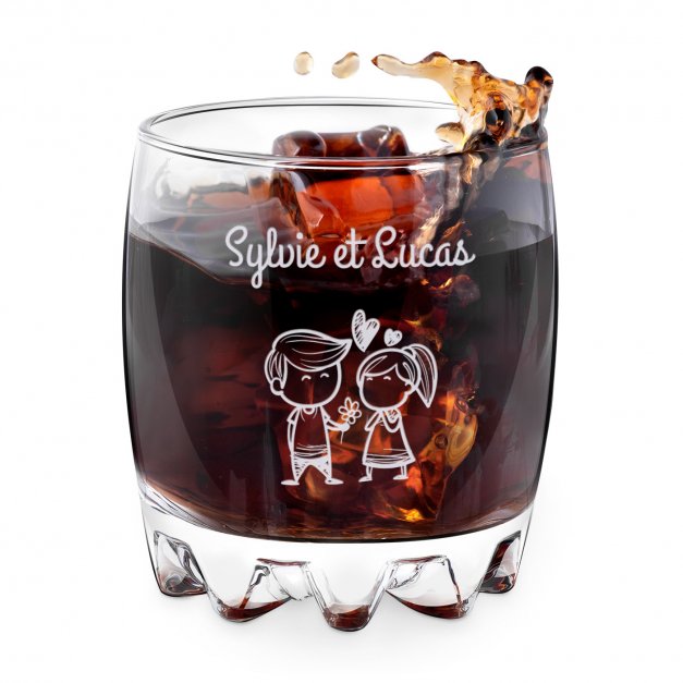Verre Sylvana avec gravure pour couple pour la Saint-Valentin
