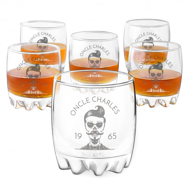 6 verres Sylvana avec gravure pour tonton