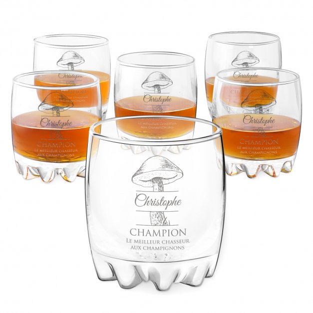 6 verres Sylvana avec gravure pour un connaisseur