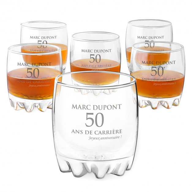 6 verres Sylvana avec gravure pour 50e anniversaire