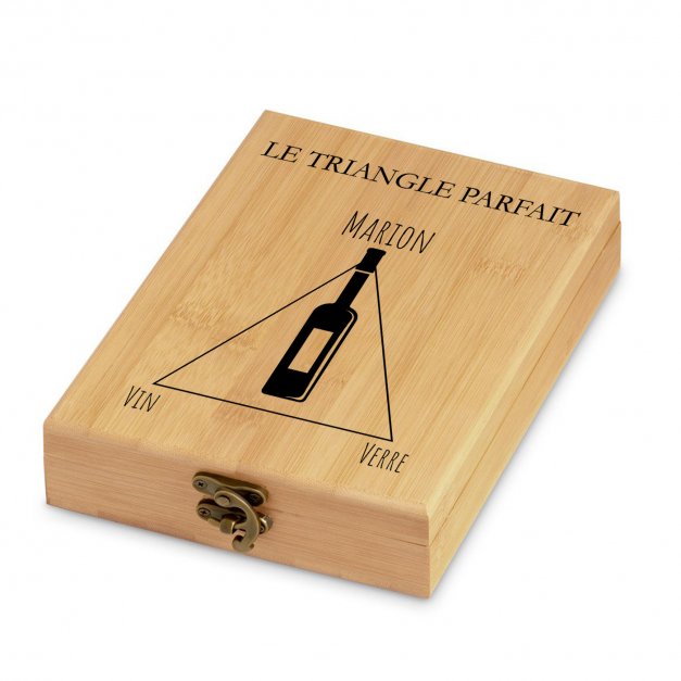 Ensemble d'accessoires pour vin avec coffret en bambou personnalisé pour une copine pour l'enterrement de vie de jeune fille