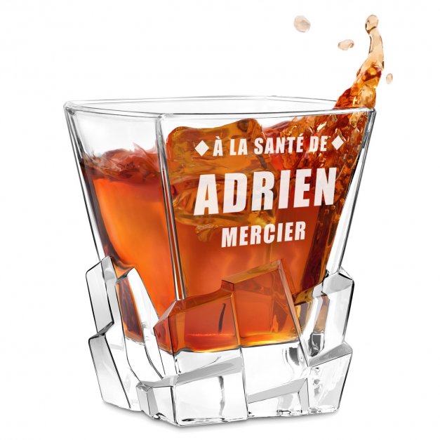 Verre à whisky Ice Blink avec gravure pour l'anniversaire d'un copain