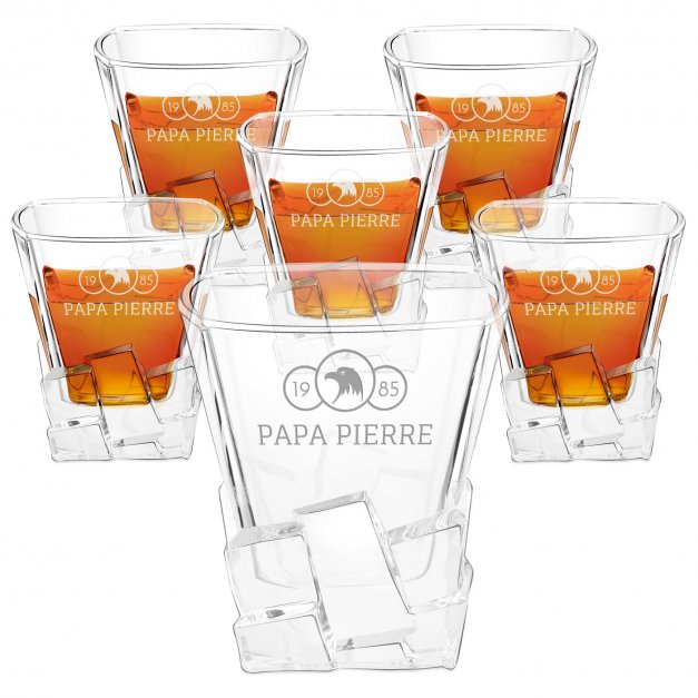 6 verres à whisky Ice Blink avec gravure pour l'anniversaire de papa