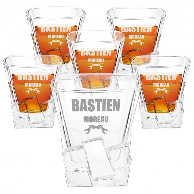 6 verres à whisky Ice Blink avec gravure pour un copain