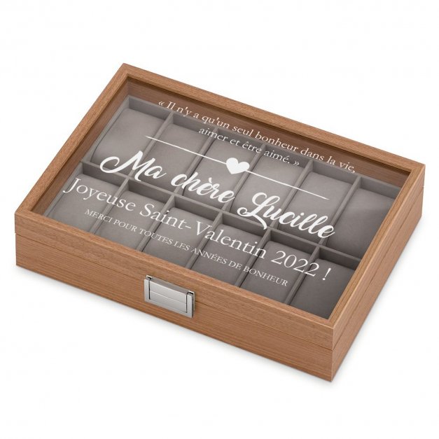 Boîte à montres gravée pour une femme pour la Saint-Valentin