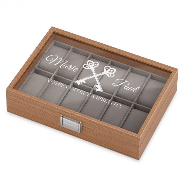 Boîte à montres gravée pour un couple pour mariage